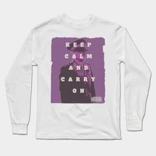 keep calm and carry on purple cary elwes Long Sleeve T-Shirt